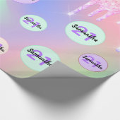 21. Geburtstag rosa lila Rose Gold irisierend Geschenkpapier (Ecke)