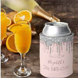 21. Geburtstag Rosa Rosa Rosa Gold Glitzer Silber Dosenkühler
