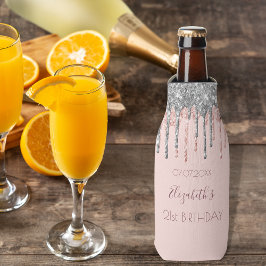 21. Geburtstag Rosa Rosa Rosa Gold Glitzer Silber Flaschenkühler