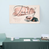 21. Geburtstag Rose Gold & Pink Foto Banner (Messeveranstaltung)