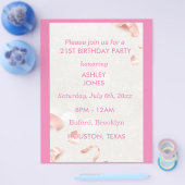 21. Geburtstag Rose Gold pink | PARTY EINLADUNG Flyer (Einzeln)