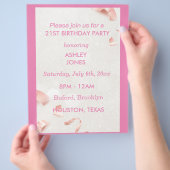 21. Geburtstag Rose Gold pink | PARTY EINLADUNG Flyer (Hand)