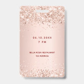 21. Geburtstag Rose Gold Vip Party Pass Ausweis (Back)