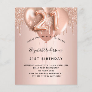 21. Geburtstag Rose Goldballons