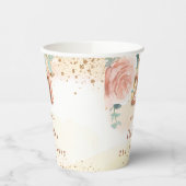 21. Geburtstag Rose Goldblumengrün Pappbecher (Links)