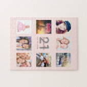 21. Geburtstag Rose Goldblüte Foto Puzzle (Horizontal)