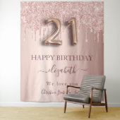 21. Geburtstag Rose Golden Roush Glitzer Freunde Wandteppich (Beispiel)