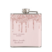 21. Geburtstag Rose Goldene Rose Tropfen Freunde Flachmann (Rückseite)