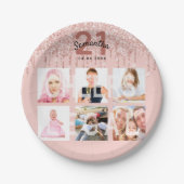 21. Geburtstag Rose Goldrot Foto gesetzlich Pappteller (Vorderseite)