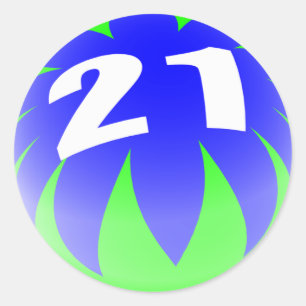 21. Geburtstag Runder Aufkleber