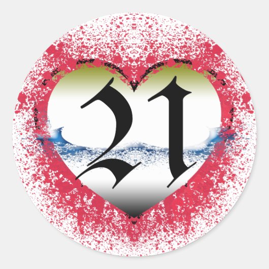 21. Geburtstag Runder Aufkleber (Vorderseite)