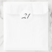 21. Geburtstag Runder Aufkleber (Tasche)