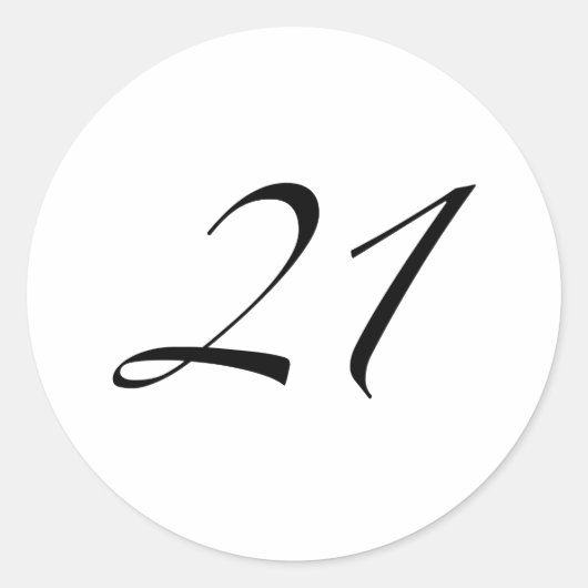 21. Geburtstag Runder Aufkleber (Vorderseite)