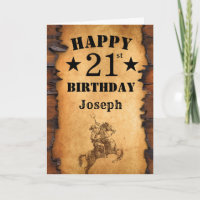21. Geburtstag Rustikaler Western Cowboy Pferd