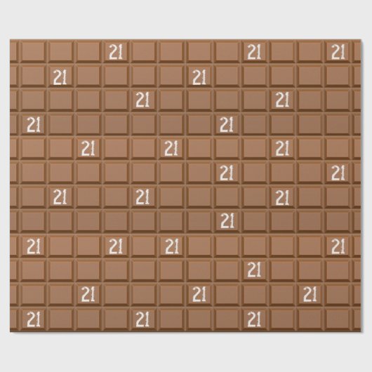 21. Geburtstag Schokolade Candy Bar Geschenkpapier (Flach)
