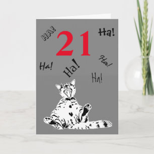 21. Geburtstag Schöne Katze für Männchen Karte