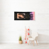 21. Geburtstag Schwarz-Rosa-Tropfen Foto Banner (Insitu)