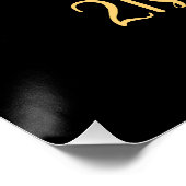 21. Geburtstag schwarze Gold Glitzer stilvoll Poster (Ecke)