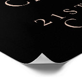 21. Geburtstag Schwarze Rose Gold Foto Sterne will Poster (Ecke)