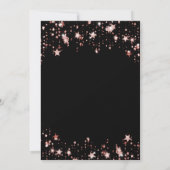 21. Geburtstag schwarze Rose Goldstars Luxus Einladung (Rückseite)