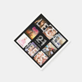 21. Geburtstag Schwarzes Foto Kollage gesetzlich Serviette (Ecke)