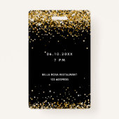 21. Geburtstag Schwarzes Gold VIP Party Pass Ausweis (Rückseite)