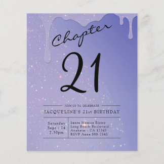 21. Geburtstag Script Glitzer Einladung Flyer