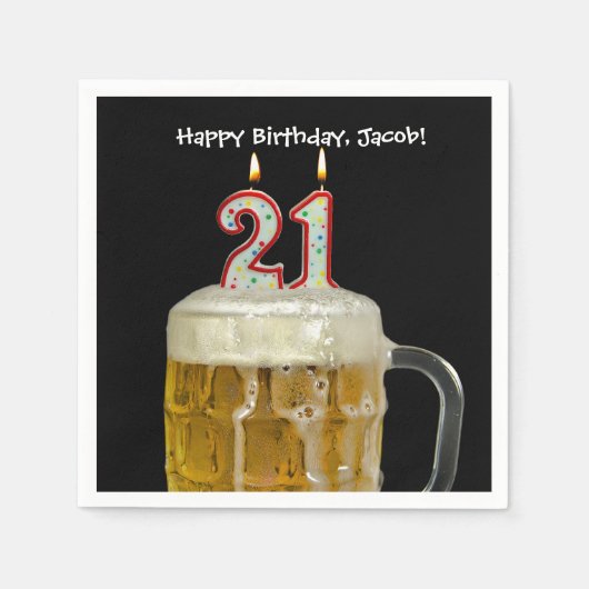 21. Geburtstag Serviette (Vorderseite)