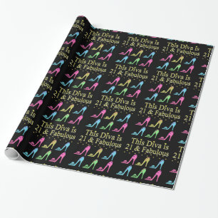 21. GEBURTSTAG SHOE QUEEN DESIGN GESCHENKPAPIER