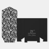 21. Geburtstag Silber Blumen Danke  Geschenkschachtel (Ungefaltet)