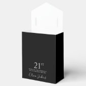 21. Geburtstag Silber gestreift Danke Geschenkschachtel (Geöffnet)