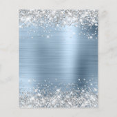 21. Geburtstag Silber Glitter Blassblauer Einladun Flyer (Hinten)