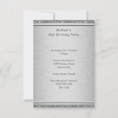 21. Geburtstag Silver Gray Marle Tile Muster Einladung (Rückseite)