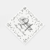 21. Geburtstag Silver Imitate Glitzer Confetti Whi Serviette (Ecke)