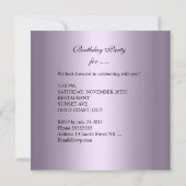 21. Geburtstag Silver White Lilac Jewel Image Einladung (Rückseite)