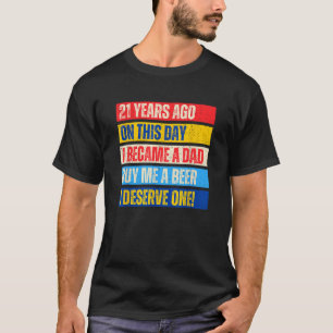 21. Geburtstag Sohn Tochter Vater Vater 21 Jahre v T-Shirt