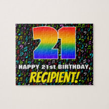 21. Geburtstag — Spaß, farbenfrohe Musiksymbole & 