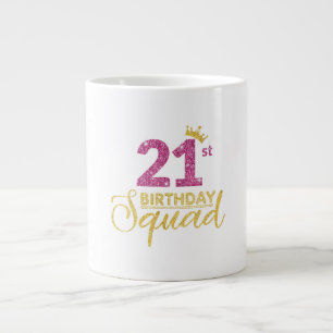 21. Geburtstag Squad Party Crown Pink Gold Jumbo-Tasse