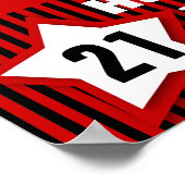 21. Geburtstag Star Banner Custom Z08H Poster (Ecke)