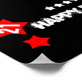 21. Geburtstag Star Banner Individuelle Name V21S  Poster (Ecke)