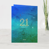 21. Geburtstag - Startnummer - Blau grün - Alter 2 Karte (Rückseite)