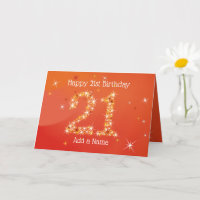 21. Geburtstag - Startnummern - Rot - Alter 21 Kar
