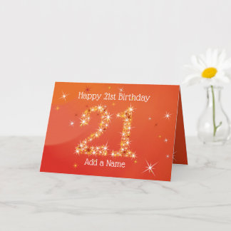21. Geburtstag - Startnummern - Rot - Alter 21 Kar Karte