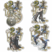 21 Geburtstag Steampunk-Skulptur Aufkleber (Vorderseite)