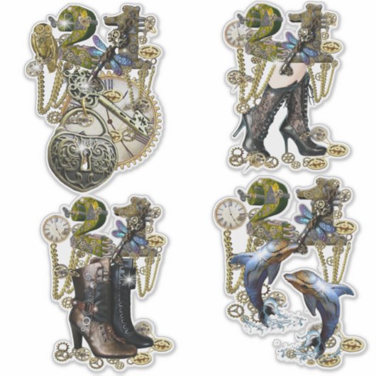 21 Geburtstag Steampunk-Skulptur Aufkleber (Vorderseite)