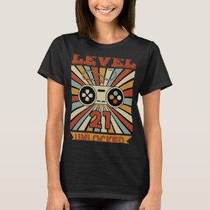 21. Geburtstag Stufe 21 Entsperrte Retro-Kassette  T-Shirt
