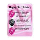 21. Geburtstag , Tochter Gedicht Magnet (Vertikal)