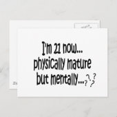 21. Geburtstag TShirts Postkarte (Vorne/Hinten)