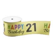 21. Geburtstag Typografie Ribbon Satinband (Spule)