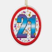 21. Geburtstag v2 Keramikornament (Rechts)